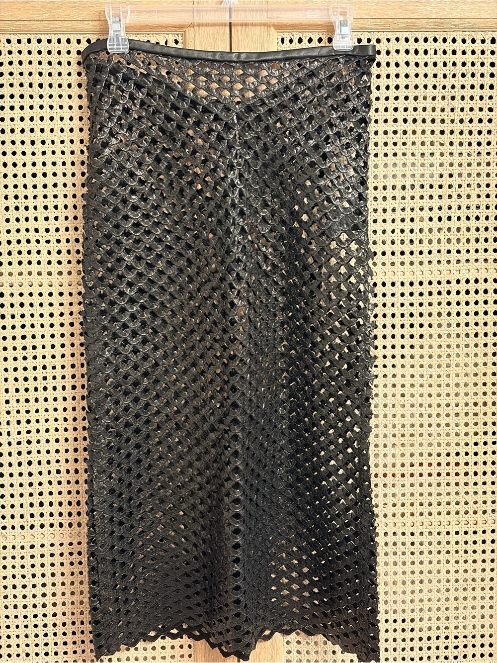 Isabel Marant fishscale sheer midi leather skirt